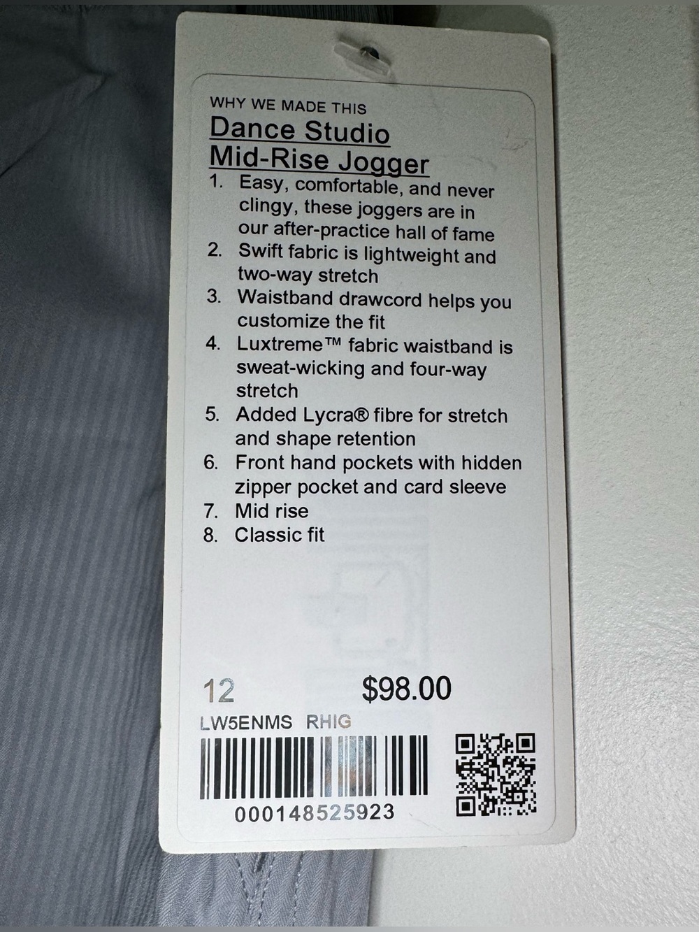 Lululemon Dance Studio Mid-Rise Jogger Full Length in Rhino Grey Size 12 - Picture 4 of 9